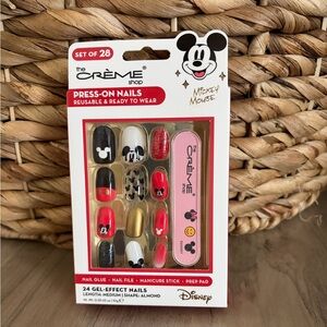Disney Mickey Mouse Press On Nails - Red, Black, Gold, White